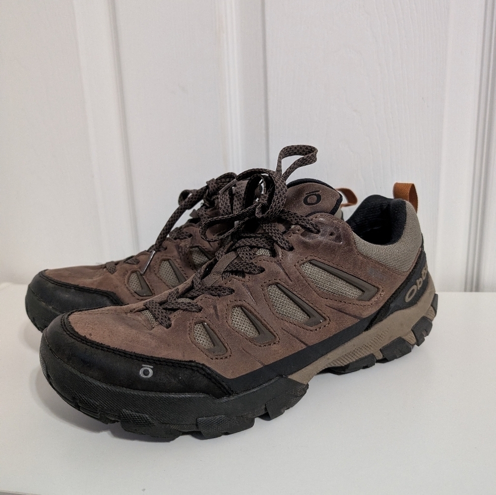 Oboz Sawtooth X Low Shoes Mens Brown Hiking Trail Cordura Outdoor Sneakers 8.5